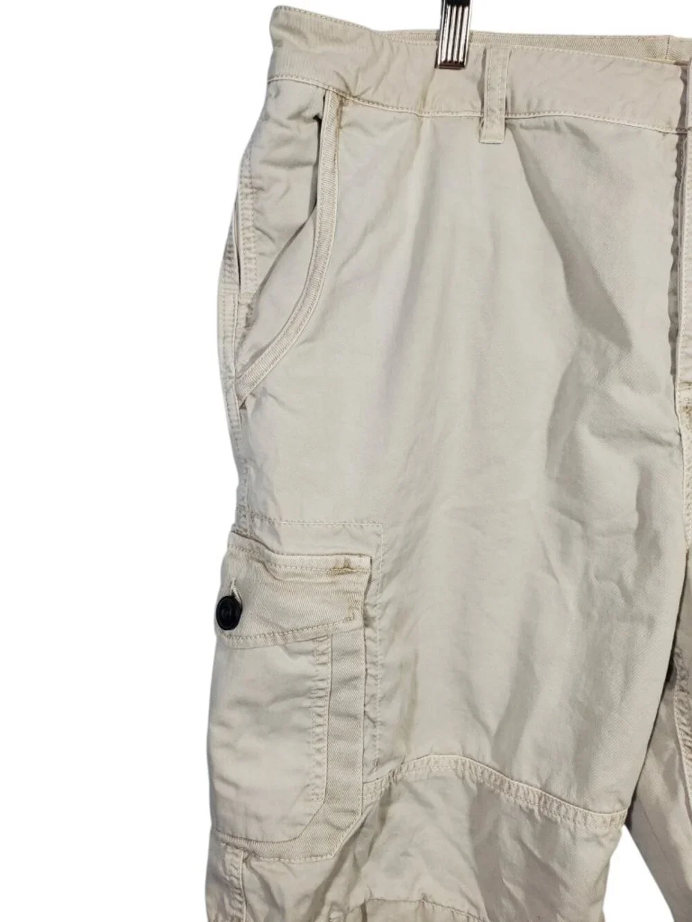 Carbon 2 Cobalt Cargo Shorts Men's 40 Beige Baggy Utility Casual Cotton